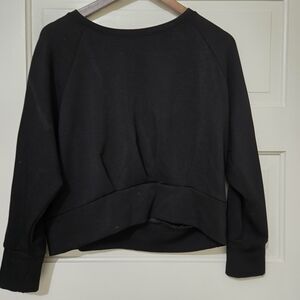 Black Long Sleeve Sweatshirt Crop Length